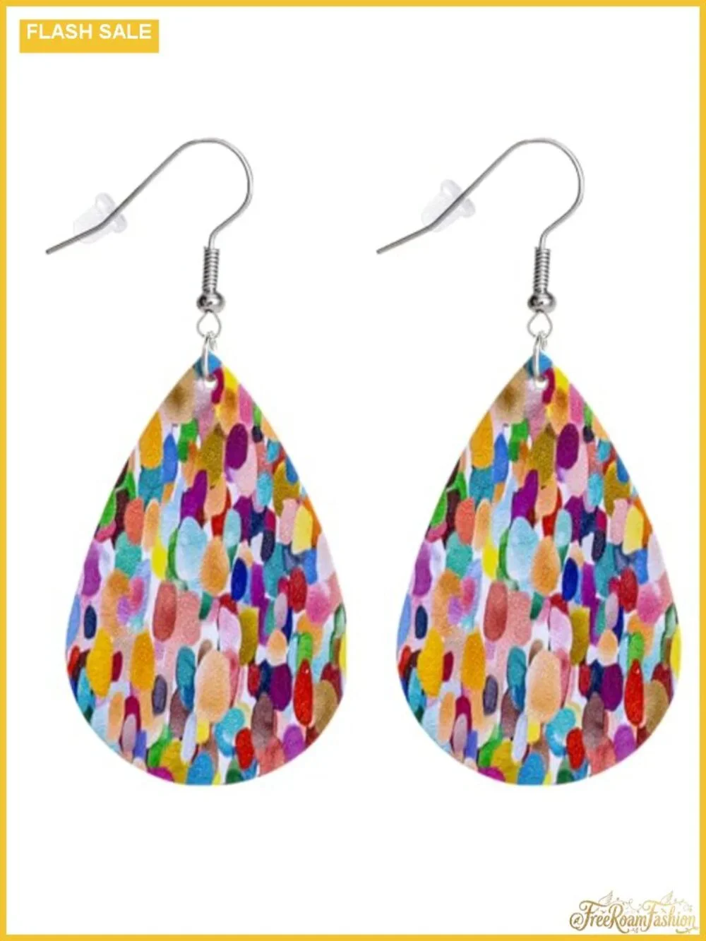 Hand Cut Leather Teardrop Drop Dangle Earrings Hypoallergenic Nickel Free Hook